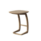 Solid North American Ash Wood C-Shaped Sofa Side Table - Modern Minimalist Coffee & Snack Table Lumendat