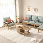 Solid North American Ash Wood C-Shaped Sofa Side Table - Modern Minimalist Coffee & Snack Table Lumendat