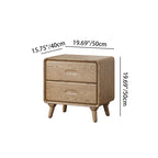 Minimalist Solid Ash Wood Rectangular Nightstand With 2 Smooth-Glide Drawers - Durable Bedside Table For Bedroom Lumendat