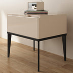 Modern Minimalist E1 MDF Nightstand 1-Drawer With Iron Legs For Bedroom Lumendat