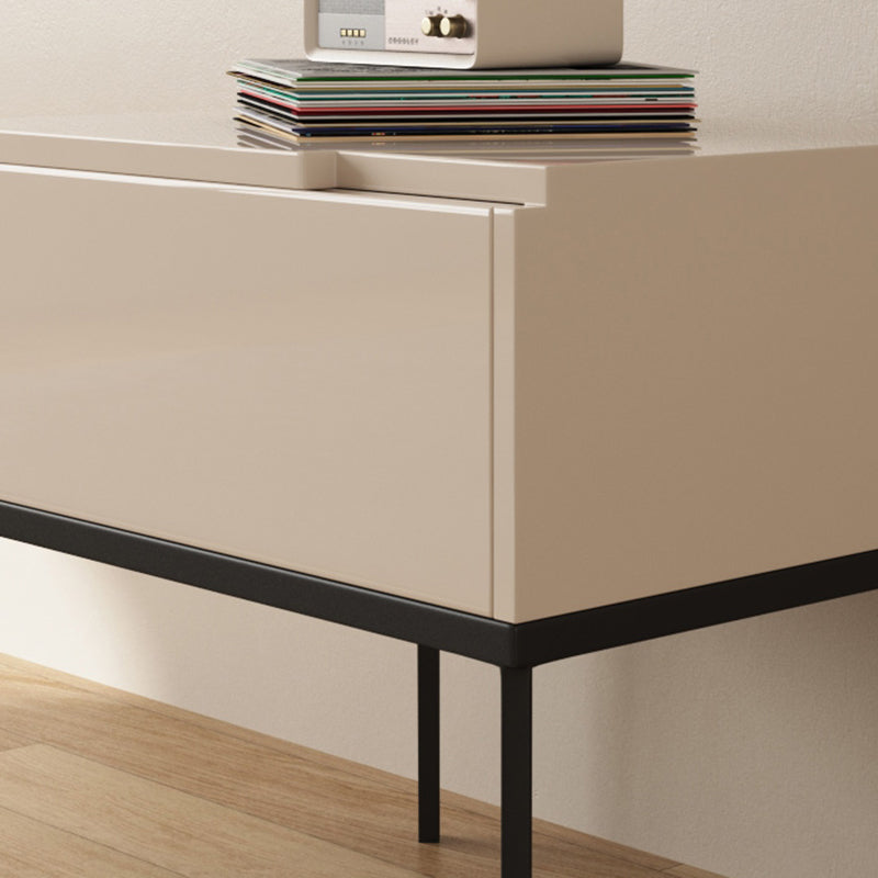 Modern Minimalist E1 MDF Nightstand 1-Drawer With Iron Legs For Bedroom Lumendat