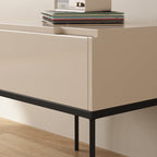Modern Minimalist E1 MDF Nightstand 1-Drawer With Iron Legs For Bedroom Lumendat