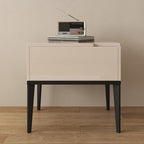 Modern Minimalist E1 MDF Nightstand 1-Drawer With Iron Legs For Bedroom Lumendat