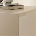 Modern Minimalist Rectangular–Cone Solid Wood & MDF Nightstand With 1 Drawer And Open Storage For Bedroom Lumendat