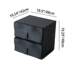 Contemporary Creative Extured Rectangular Oak Wood Board Nightstand With 2 Drawers - Smooth Storage & Compact Design For Bedroom Lumendat
