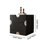 Modern Minimalist Dot-Design Square Multi-Layer Wood Nightstand 2-Drawer Storage For Bedroom Lumendat
