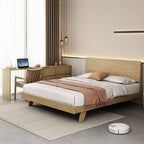 Modern Minimalist Solid Ash Wood Modular Desk With 6-Drawer Storage Cabinet For Home Office & Bedroom Lumendat