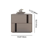 Modern Minimalist Rectangular Nightstand With 2 Drawers E1 MDF Featuring Smooth-Sliding Rails For Bedroom Lumendat