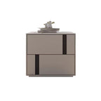 Modern Minimalist Rectangular Nightstand With 2 Drawers E1 MDF Featuring Smooth-Sliding Rails For Bedroom Lumendat