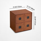 Contemporary Retro Solid Wood Plywood Storage Cabinet With 2 Drawers - Smooth Slides & Compact Design For Living Room & Bedroom Lumendat