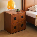 Contemporary Retro Solid Wood Plywood Storage Cabinet With 2 Drawers - Smooth Slides & Compact Design For Living Room & Bedroom Lumendat