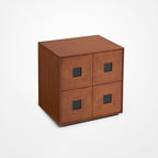 Contemporary Retro Solid Wood Plywood Storage Cabinet With 2 Drawers - Smooth Slides & Compact Design For Living Room & Bedroom Lumendat