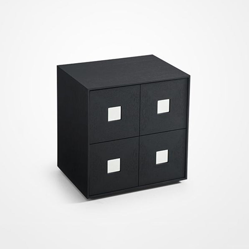 Contemporary Retro Solid Wood Plywood Storage Cabinet With 2 Drawers - Smooth Slides & Compact Design For Living Room & Bedroom Lumendat
