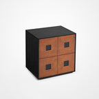 Contemporary Retro Solid Wood Plywood Storage Cabinet With 2 Drawers - Smooth Slides & Compact Design For Living Room & Bedroom Lumendat