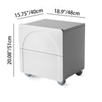 Modern Minimalist Rectangular Nightstand With 2 Drawers E1 Eco-Friendly MDF Rounded Corners & Plastic Base For Bedroom Lumendat