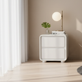Modern Minimalist Rectangular Nightstand With 2 Drawers E1 Eco-Friendly MDF Smooth Slides Rounded Corners For Bedroom Storage Lumendat