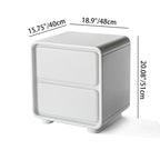 Modern Minimalist Rectangular Nightstand With 2 Drawers E1 Eco-Friendly MDF Smooth Slides Rounded Corners For Bedroom Storage Lumendat