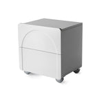 Modern Minimalist Rectangular Nightstand With 2 Drawers E1 Eco-Friendly MDF Rounded Corners & Plastic Base For Bedroom Lumendat