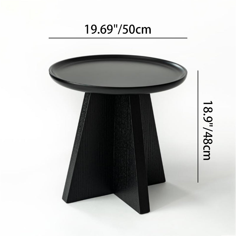 Modern Minimalist Round Side Table With Raised Edge - Plywood & E1 MDF For Living Room & Bedroom Lumendat