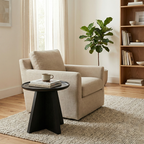 Modern Minimalist Round Side Table With Raised Edge - Plywood & E1 MDF For Living Room & Bedroom Lumendat