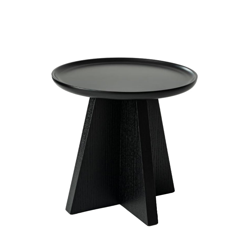 Modern Minimalist Round Side Table With Raised Edge - Plywood & E1 MDF For Living Room & Bedroom Lumendat