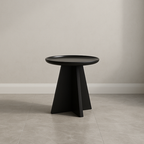 Modern Minimalist Round Side Table With Raised Edge - Plywood & E1 MDF For Living Room & Bedroom Lumendat