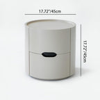 Modern Minimalist Cylinder Plywood & E1 MDF Nightstand With Double Storage Drawers And Protective Raised Rim For Bedroom Lumendat