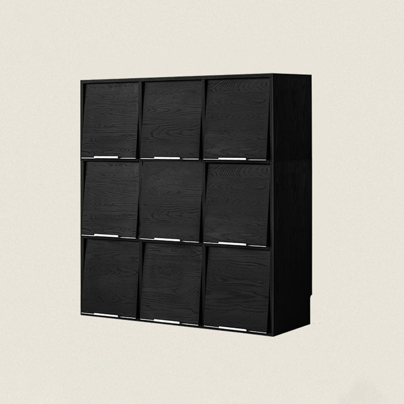 Modern Minimalist Flip-Up Door Storage Cabinet - Multi-Layer Solid Wood, Floor-Standing Organizer For Living Room Lumendat
