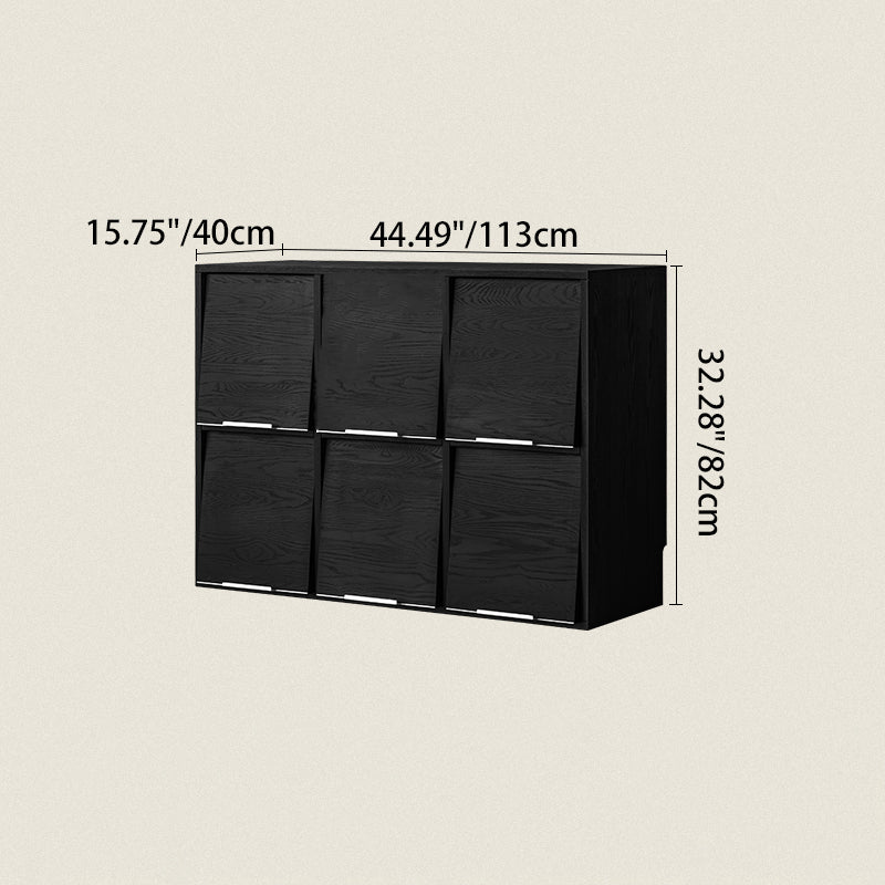 Modern Minimalist Flip-Up Door Storage Cabinet - Multi-Layer Solid Wood, Floor-Standing Organizer For Living Room Lumendat