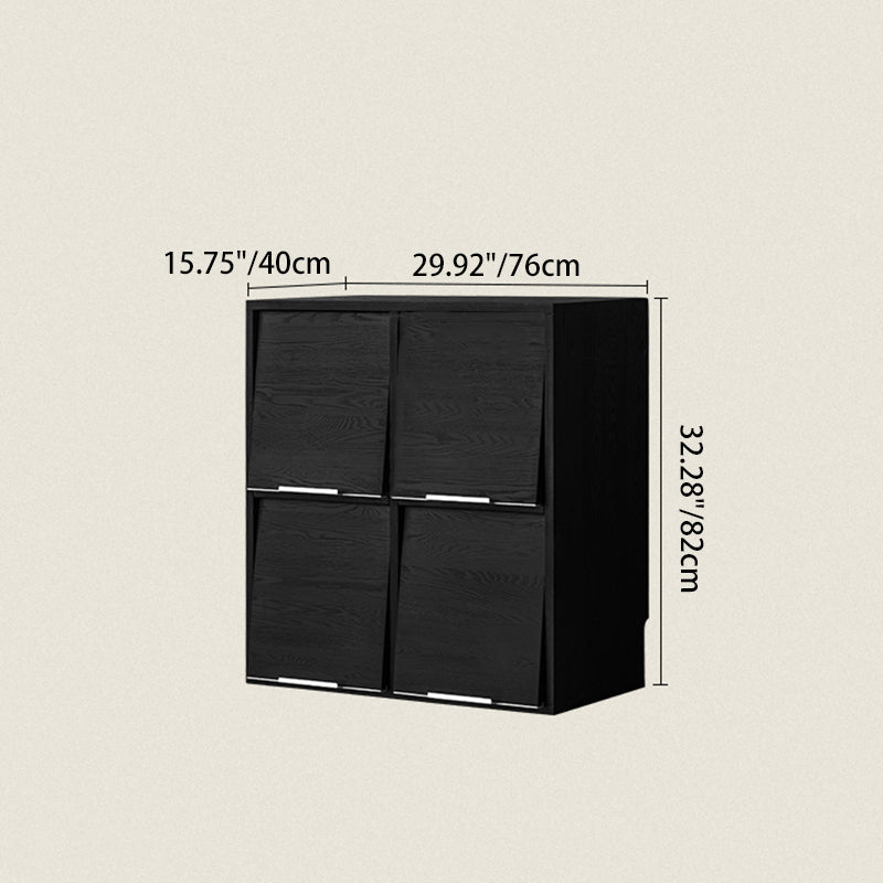 Modern Minimalist Flip-Up Door Storage Cabinet - Multi-Layer Solid Wood, Floor-Standing Organizer For Living Room Lumendat