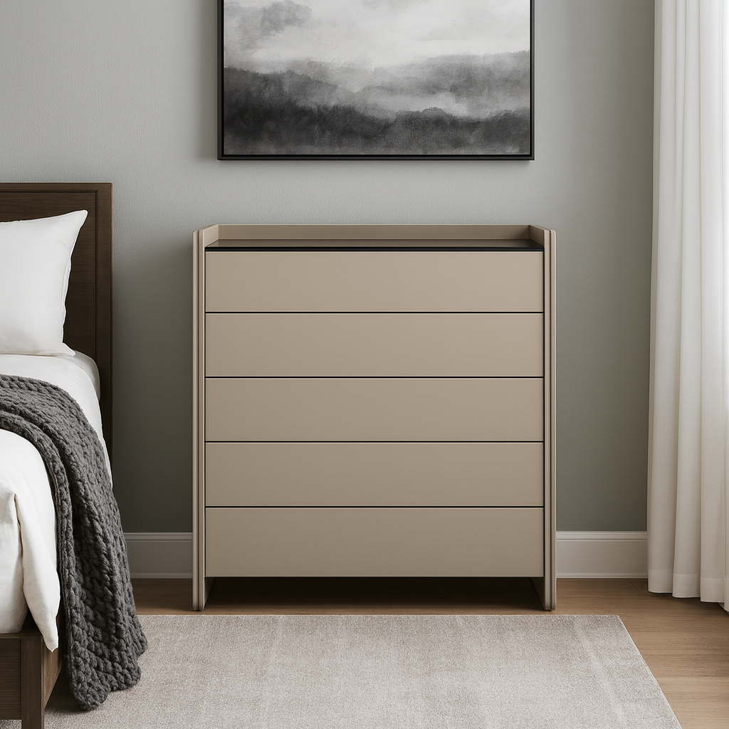 Modern Minimalist Storage Cabinet With Drawers - E1 Eco-friendly MDF Sideboard For Living Room & Bedroom Lumendat
