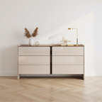 Modern Minimalist Storage Cabinet With Drawers - E1 Eco-friendly MDF Sideboard For Living Room & Bedroom Lumendat