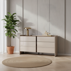 Modern Minimalist Storage Cabinet With Drawers - E1 Eco-friendly MDF Sideboard For Living Room & Bedroom Lumendat