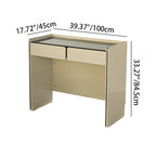 Modern Minimalist E1 MDF Rectangular Makeup Vanity With 2 Drawers & Raised Edge - Bedroom Storage Desk Lumendat