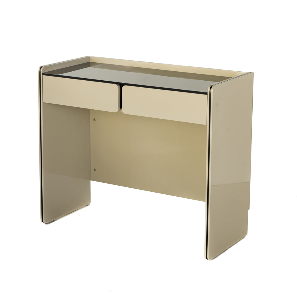 Modern Minimalist E1 MDF Rectangular Makeup Vanity With 2 Drawers & Raised Edge - Bedroom Storage Desk Lumendat