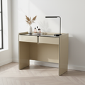 Modern Minimalist E1 MDF Rectangular Makeup Vanity With 2 Drawers & Raised Edge - Bedroom Storage Desk Lumendat