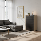 Modern Minimalist Rectangular Storage Cabinet With 6 Drawers - E1 MDF Chest Organizer For Living Room Lumendat
