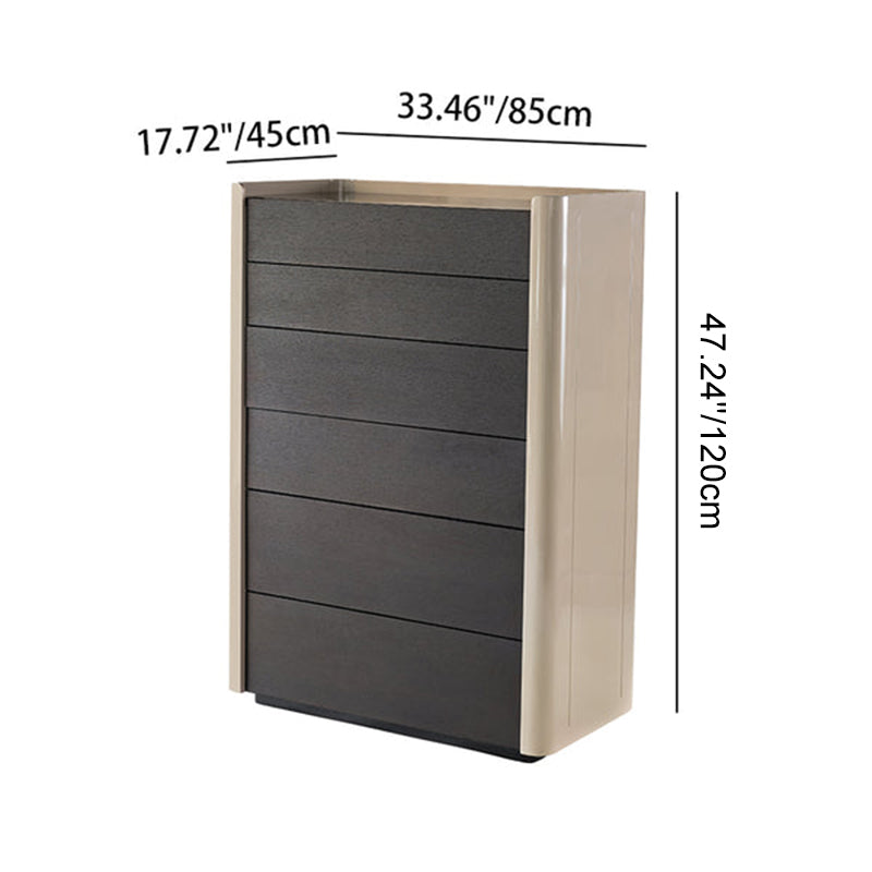 Modern Minimalist Rectangular Storage Cabinet With 6 Drawers - E1 MDF Chest Organizer For Living Room Lumendat
