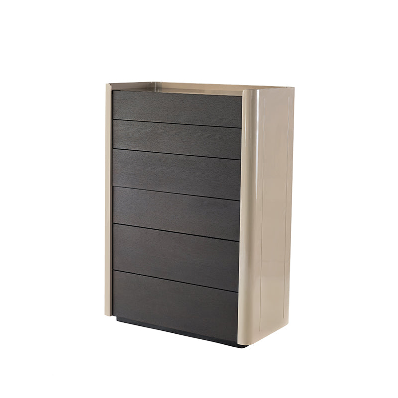Modern Minimalist Rectangular Storage Cabinet With 6 Drawers - E1 MDF Chest Organizer For Living Room Lumendat