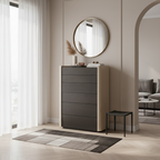 Modern Minimalist Rectangular Storage Cabinet With 6 Drawers - E1 MDF Chest Organizer For Living Room Lumendat