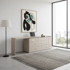 Modern Adjustable-Length E1 MDF Storage Cabinet With 6 Drawers - Minimalist Rectangular Makeup Vanity For Bedroom & Home Office Lumendat