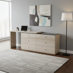 Modern Adjustable-Length E1 MDF Storage Cabinet With 6 Drawers - Minimalist Rectangular Makeup Vanity For Bedroom & Home Office Lumendat