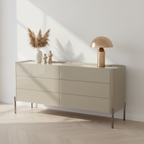 Modern Minimalist E1 MDF Storage Cabinet With Carbon Steel High Legs 5/6-Drawer For Bedroom & Living Room Organization Lumendat
