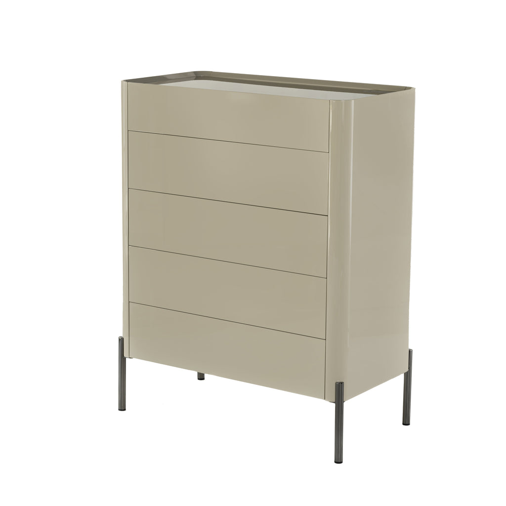 Modern Minimalist E1 MDF Storage Cabinet With Carbon Steel High Legs 5/6-Drawer For Bedroom & Living Room Organization Lumendat