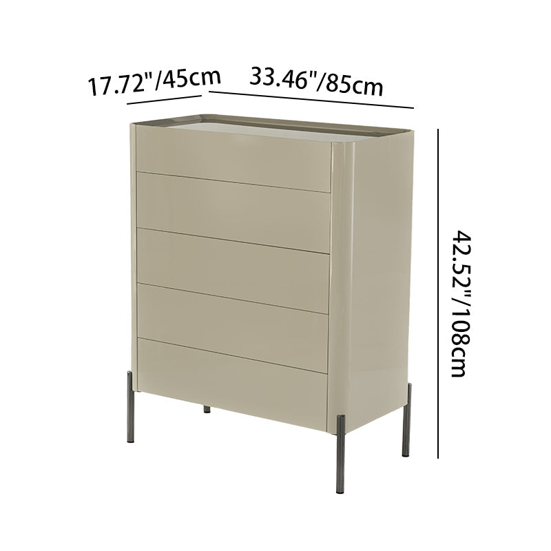 Modern Minimalist E1 MDF Storage Cabinet With Carbon Steel High Legs 5/6-Drawer For Bedroom & Living Room Organization Lumendat
