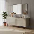 Modern Minimalist E1 MDF Storage Cabinet With Carbon Steel High Legs 5/6-Drawer For Bedroom & Living Room Organization Lumendat