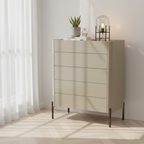 Modern Minimalist E1 MDF Storage Cabinet With Carbon Steel High Legs 5/6-Drawer For Bedroom & Living Room Organization Lumendat