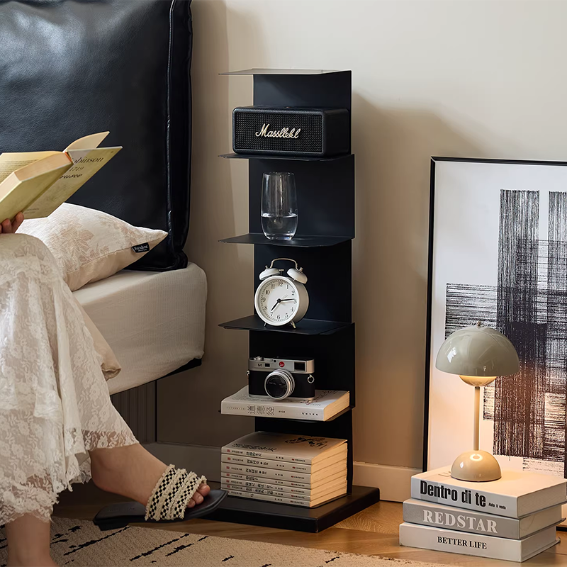 Modern Minimalist Iron Rectangular Floor Standing Bookshelf 6/7-Tier For Living Room & Home Office & Bedroom Storage DFM-F