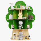 Lumendat Contemporary Creative Solid Wood Plywood Tree-Shaped Kids Storage Shelf 4-Tier 10-Cubby For Bedroom & Living Room Lumendat