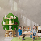 Lumendat Contemporary Creative Solid Wood Plywood Tree-Shaped Kids Storage Shelf 4-Tier 10-Cubby For Bedroom & Living Room Lumendat